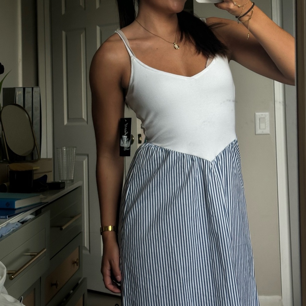 striped maxi dress